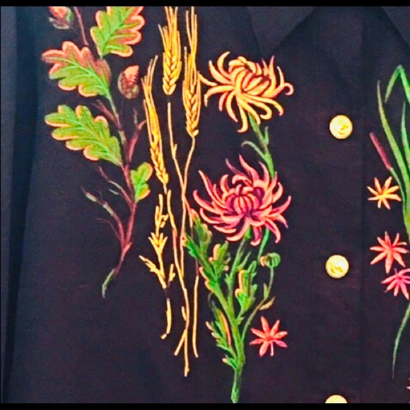 Vintage Bob Mackie Wearable Art Embroider Shirt M - Picture 2 of 6